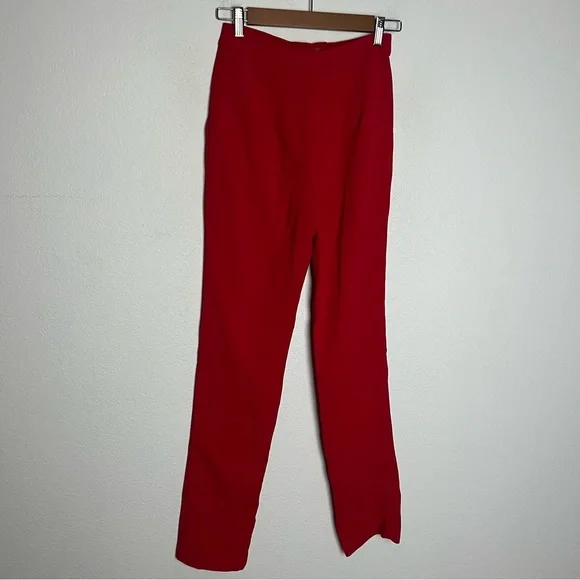 NEW Revolve NBD Kalila Split Hem Ankle Trouser Pants Red High Rise Size XS NWT